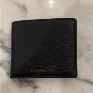 Michael Kors Black Pebbled Leather Card Holder